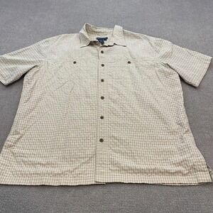 5.11 Tactical Series Shirt Mens XL Beige Check Short Sleeve Lined Mesh Outdoor